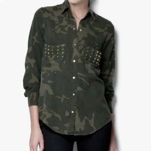 Zara Studded Camo Shirt